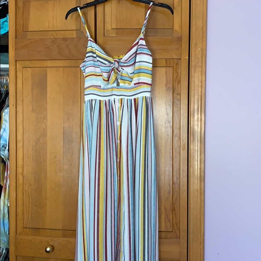 Stripped Midi Dress